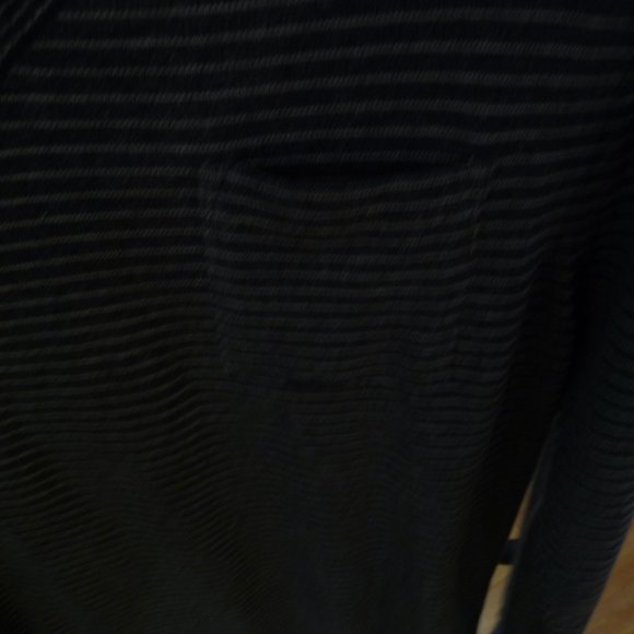 RELWEN MEN BLUE WHITE STRIPED COTTON V-NECK SWEATER SMALL FRONT POCKET MEDIUM - Picture 8 of 10